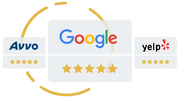 Five-star review notifications for a law firm